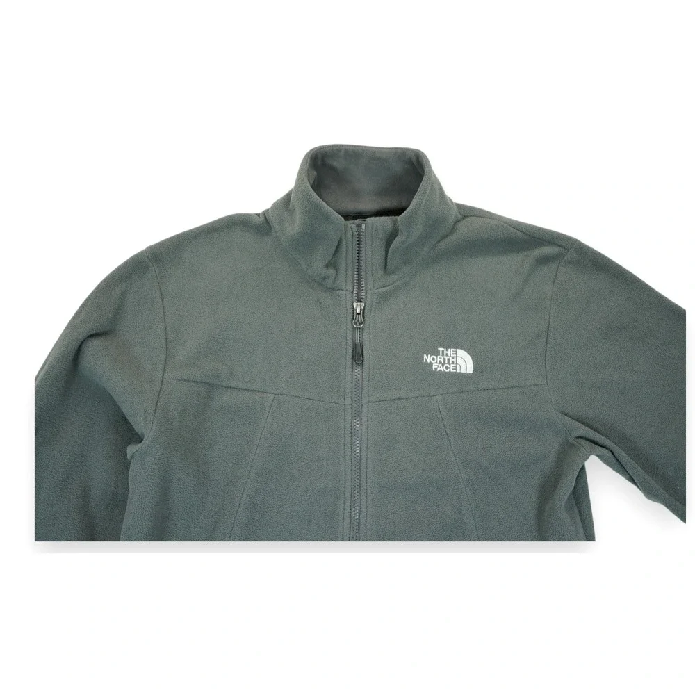 The North Face Men's Full Zip Fleece Jacket Gray Long Sleeve Size Medium‎